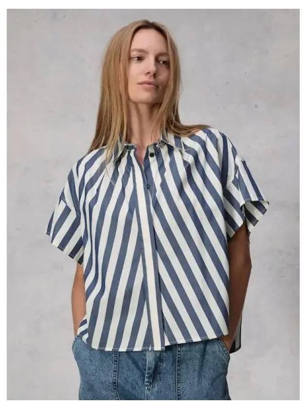 Rag Bone Women s Martha Poplin Shirt Blouse Southern Dark Blue Striped Domestic Product GM0024043044174 - RAG & BONE - BALAAN 1