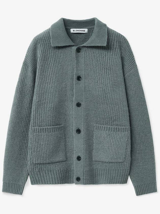 Button collar knit cardigan_gray - BLONDNINE - BALAAN 1