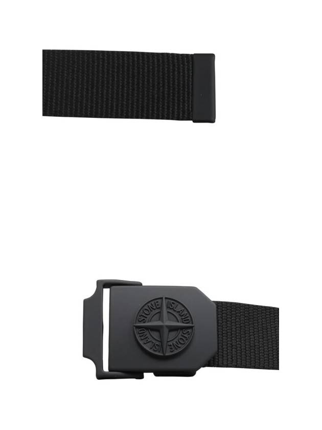 Compass Motif Buckle Belt Black - STONE ISLAND - BALAAN 6