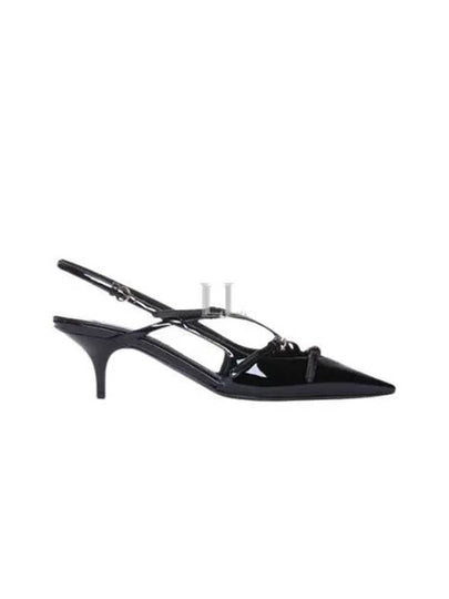 Buckles Patent Leather Slingback Heels Black - MIU MIU - BALAAN 2