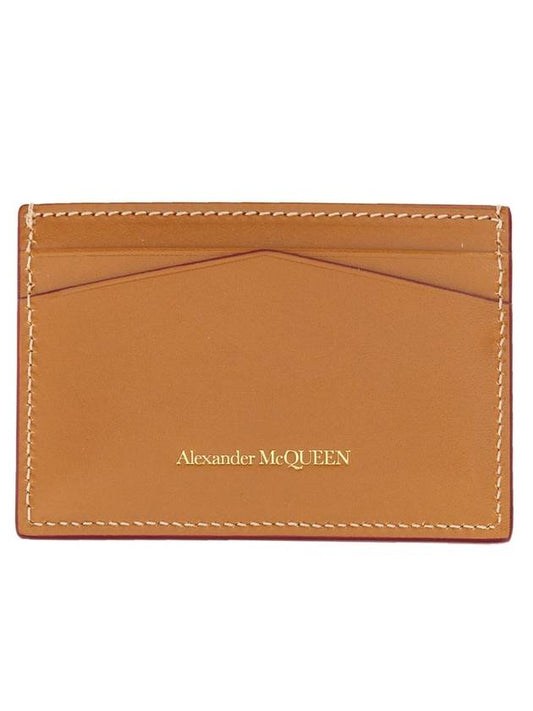Skull Embellished Card Wallet Brown - ALEXANDER MCQUEEN - BALAAN 1