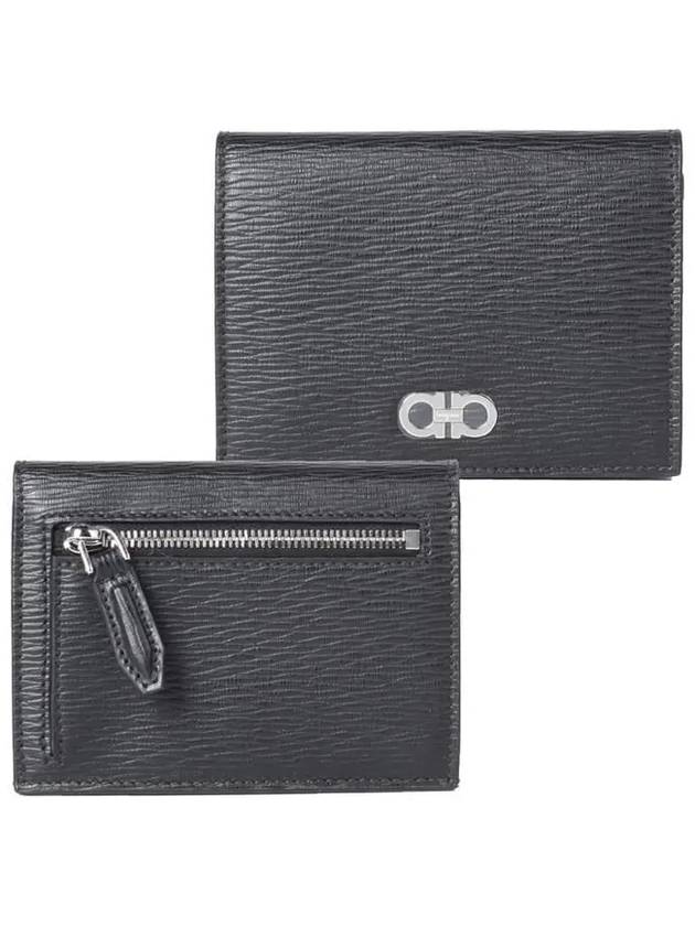 Gancini Card Wallet Black - SALVATORE FERRAGAMO - BALAAN 2