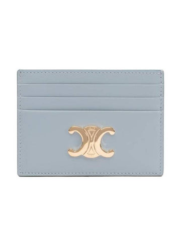 Triomphe Shiny Calfskin Card Holder Ice Blue - CELINE - BALAAN 1