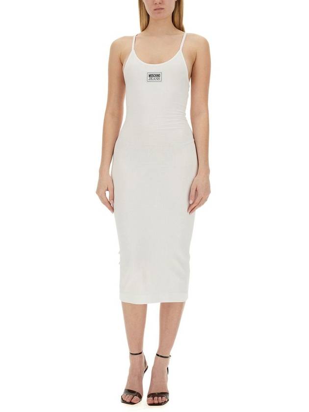 Midi Dress 04173259 0001 WHITE - MOSCHINO - BALAAN 3