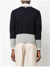 THOM BROWNE Three Stripe V Neck Cotton Cardigan Navy MKC466A Y3017 415 - THOM BROWNE - BALAAN