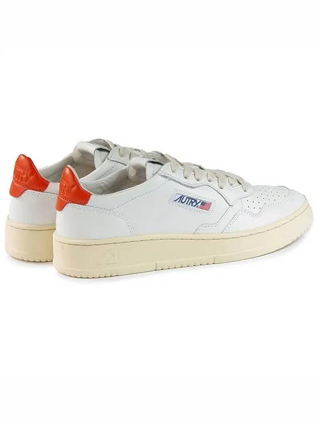 Men's Medalist Low Top Sneakers White Orange - AUTRY - BALAAN 5