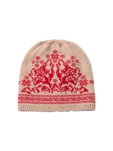 Nordic jacquard beanie beige - OGARP - BALAAN 1