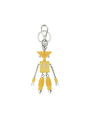 Saffiano Leather Robot Trick Key Holder Yellow - PRADA - BALAAN 1