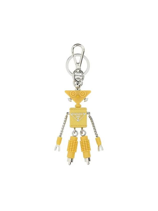 logo plaque robot key holder yellow - PRADA - BALAAN.