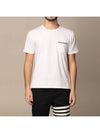 Men's Medium Weight Jersey Tipped Pocket Crewneck Short Sleeve T-Shirt White - THOM BROWNE - BALAAN 2