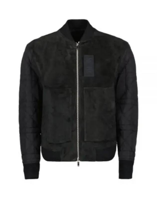 Men's Zipper Varsity Calfskin Bomber Jacket Black - DIOR - BALAAN 2