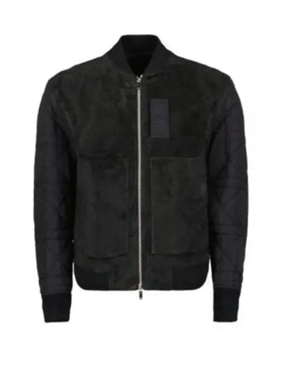 Men's Zipper Varsity Calfskin Bomber Jacket Black - DIOR - BALAAN 2