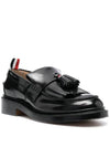 Tassel Trimmed Patent Calf Leather Loafers Black - THOM BROWNE - BALAAN 2