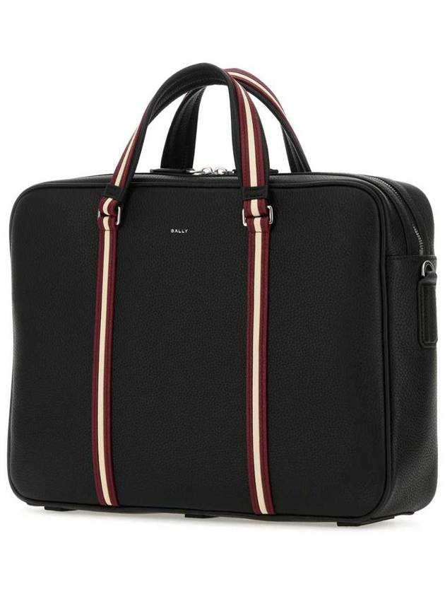 stripe detail zipper brief case black - BALLY - BALAAN 3