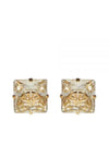 The Bold Edition V Logo Metal Crystal Earrings Gold - VALENTINO - BALAAN 1