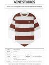 Acne 20SS CL0056 295 Face Patch Striped Short Sleeve T-Shirt Cognac Brown Men's T-Shirt TEO - ACNE STUDIOS - BALAAN 2