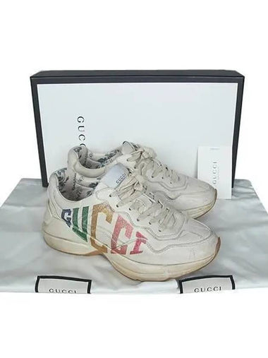 524990 Glitter logo printing rhyton sneakers No 245 - GUCCI - BALAAN 1