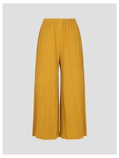 Fine knit pleated color 2 pants yellow Och domestic product GM0024090241634 - ISSEY MIYAKE - BALAAN 1