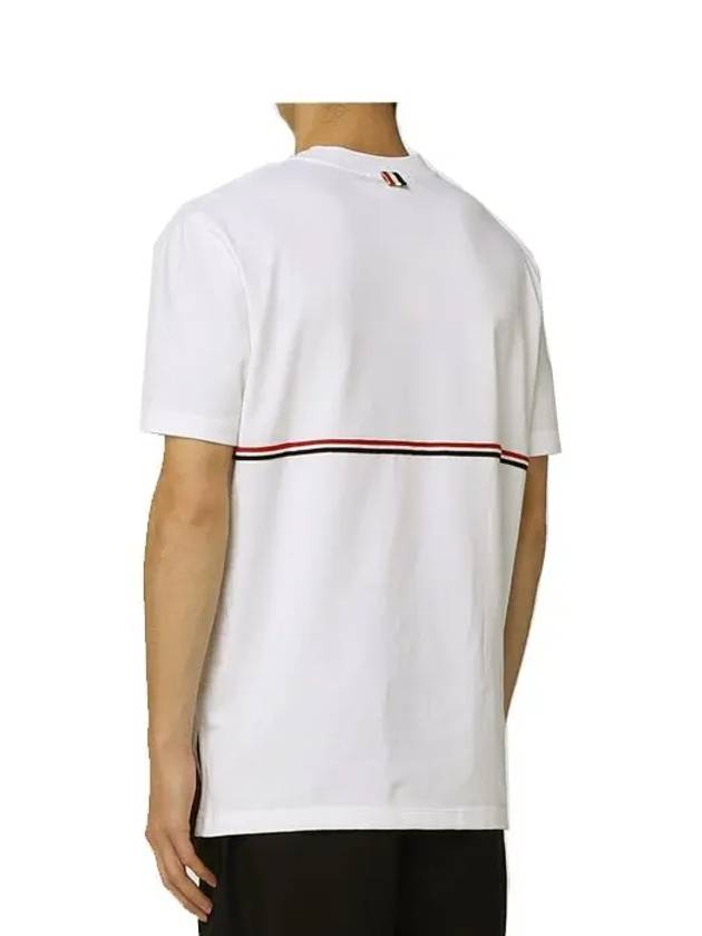 Midweight Jersey Short Sleeve T-Shirt White - THOM BROWNE - BALAAN 8