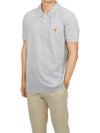 Fox Head Patch Cotton Polo Shirt Grey - MAISON KITSUNE - BALAAN 7