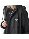 Triangle Logo Re-Nylon Zip Up Hoodie Black - PRADA - BALAAN 7