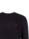 Embroid Logo Cable Knit Top Black - POLO RALPH LAUREN - BALAAN 4