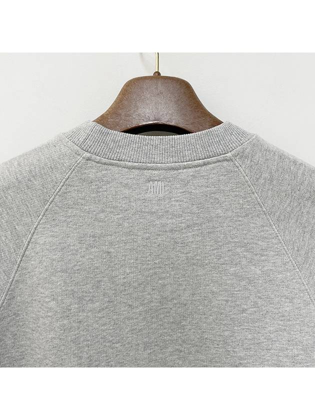 Cotton Heart Logo Sweatshirt Grey - AMI - BALAAN 8