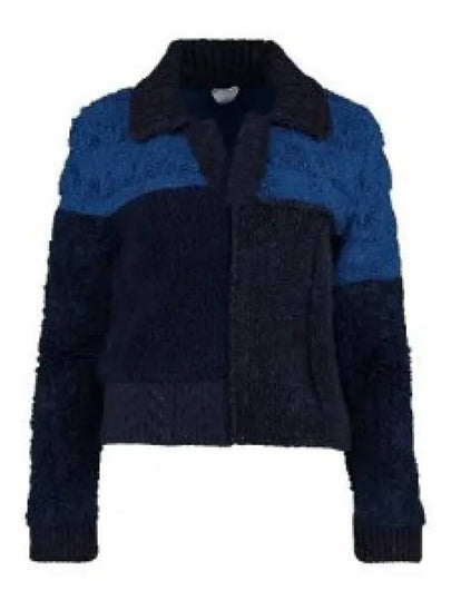 Patchwork Wool Knit Top Navy - BOTTEGA VENETA - BALAAN 2