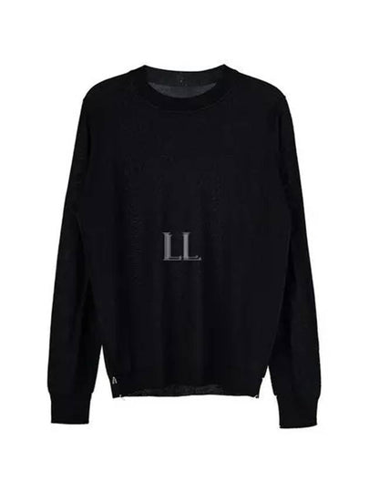 Back Stitch Crew Neck Wool Knit Top Black - MAISON MARGIELA - BALAAN 2