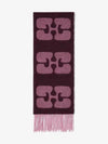 Fringe Detail Wool Scarf Burgundy - GANNI - BALAAN 2