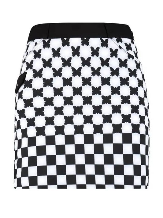 Women s Butterfly Checkerboard Culottes Skirt BMU4M102W - LUX GOLF - BALAAN 1