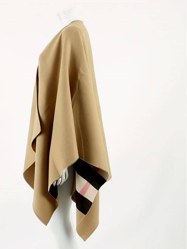 Checked reversible wool cape poncho - BURBERRY - BALAAN 7