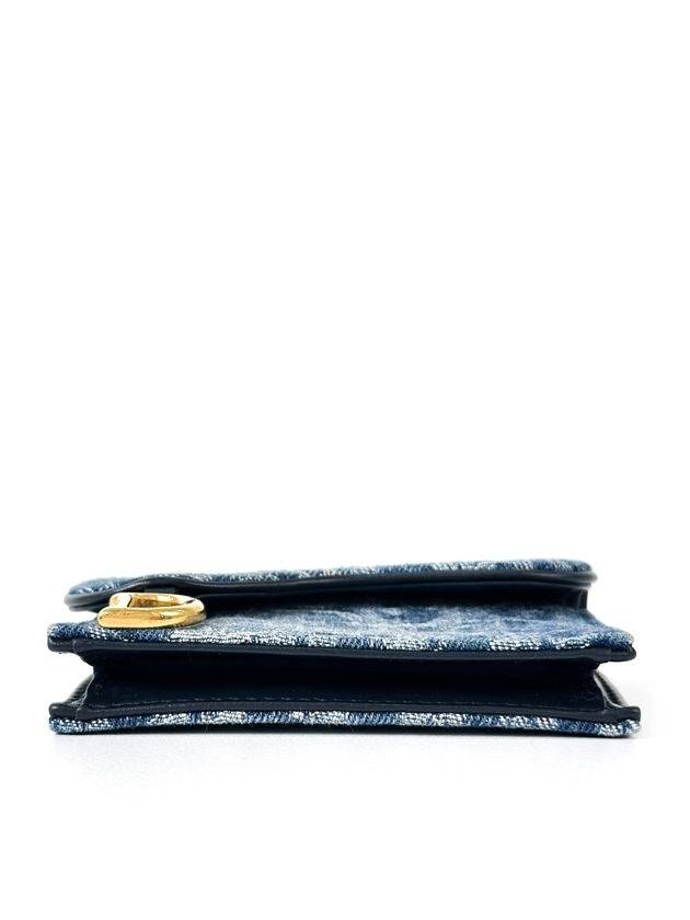 Dior Oblique Jacquard Saddle Accordion Card Holder Wallet Denim Blue - DIOR - BALAAN 3