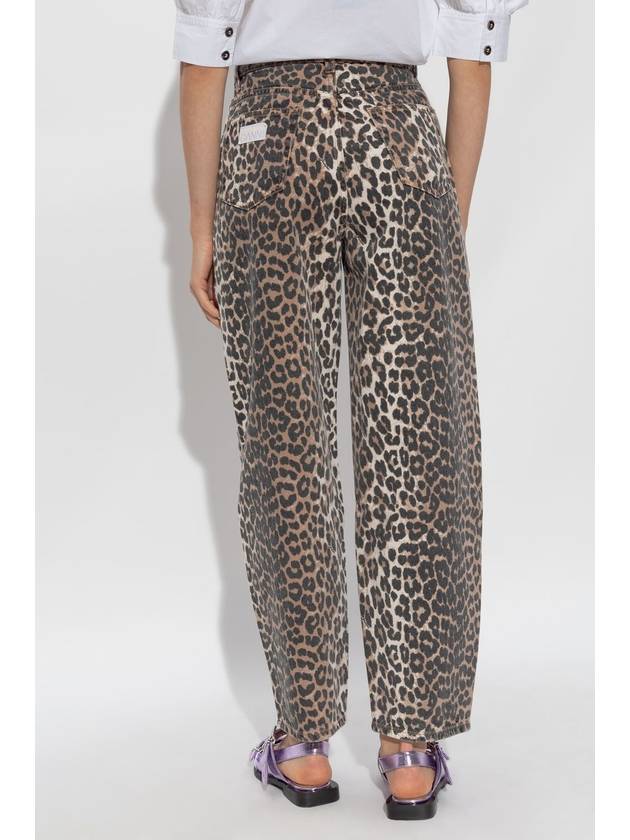 Ganni Animal Print Trousers, Women's, Brown - GANNI - BALAAN 4