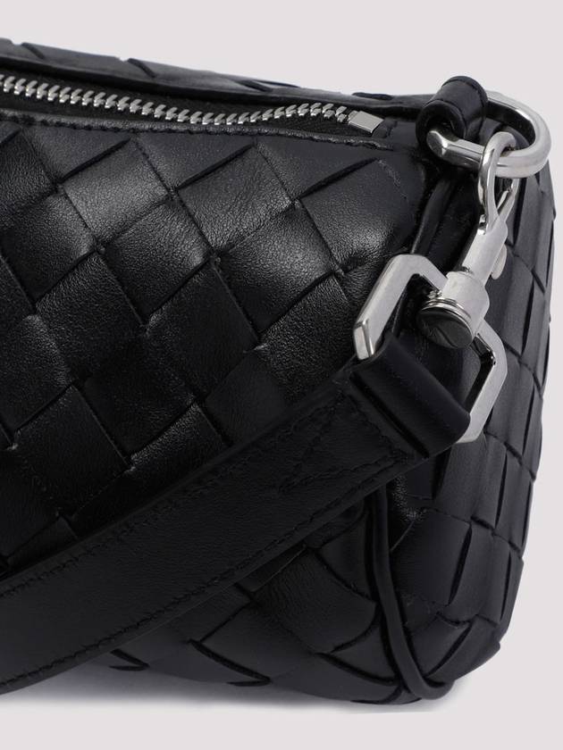 Intrecciato Barrel Leather Cross Bag Black - BOTTEGA VENETA - BALAAN 5