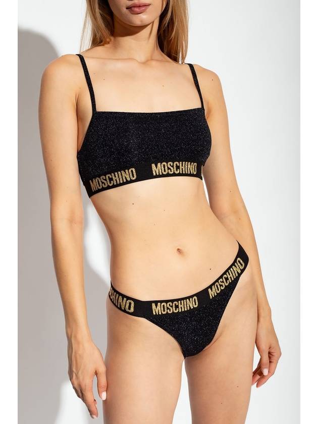 Women s Logo Waist Stretch Bikini Bottoms Black - MOSCHINO - BALAAN 3