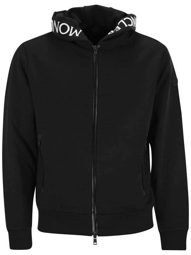 Hoodie with zip and logo - MONCLER - BALAAN 1