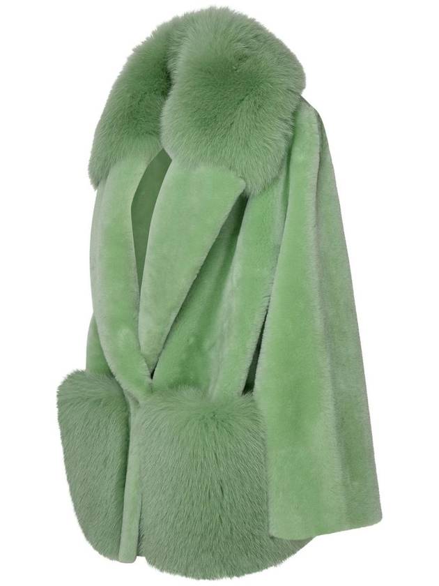 Blancha® Green Leather Fur Coat - BLANCHA - BALAAN 2