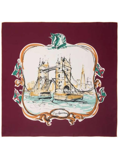 Tower Bridge Print Silk Scarf Red - BURBERRY - BALAAN 1