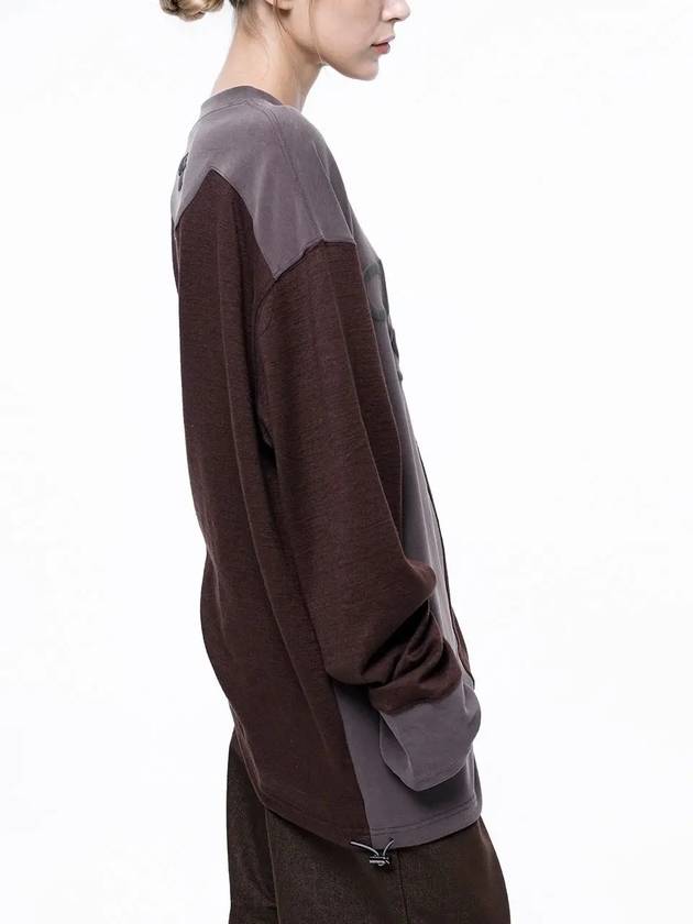 Men s M243MT01BR Snowy Reverse Sleeve Crew Neck Sweatshirt Brown - CHANCE'S NOI - BALAAN 4