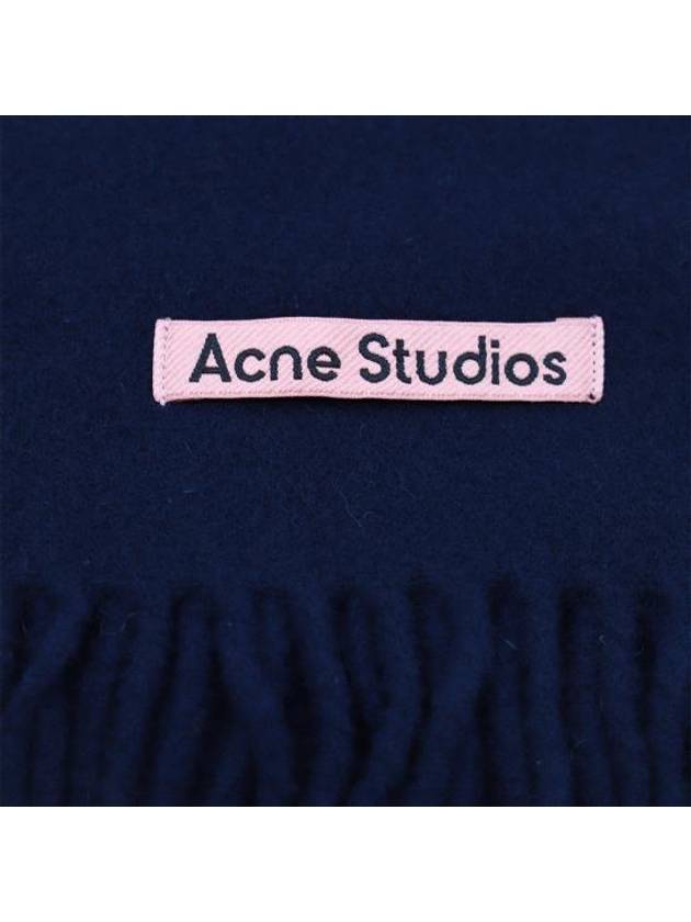 Wool Fringe Muffler Navy Blue - ACNE STUDIOS - BALAAN 4