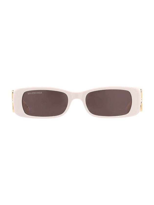 Eyewear Dynasty Rectangular Frame Sunglasses White Gold Grey - BALENCIAGA - BALAAN 4