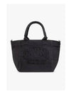 Embroidered Logo Cotton Tote Bag Black - GANNI - BALAAN 3