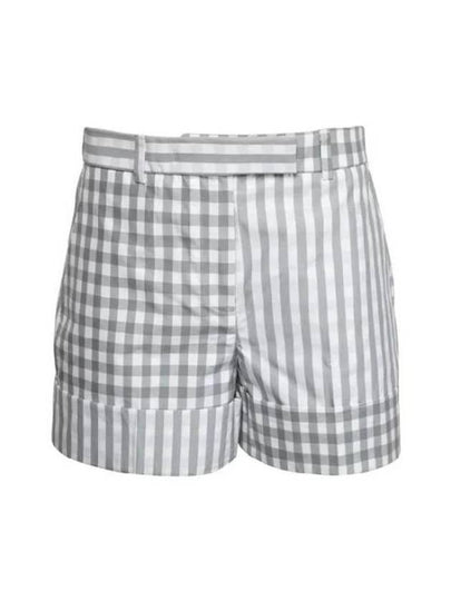 Gingham Check Double Face Poplin Shorts Medium Grey - THOM BROWNE - BALAAN 2