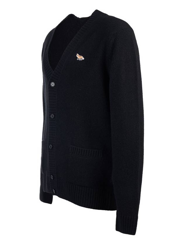 Baby Fox Patch Cosy Cardigan Black - MAISON KITSUNE - BALAAN 3