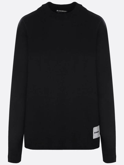 Women's Organic Cotton Long Sleeve T Shirt 3 Pack Black - JIL SANDER - BALAAN 2