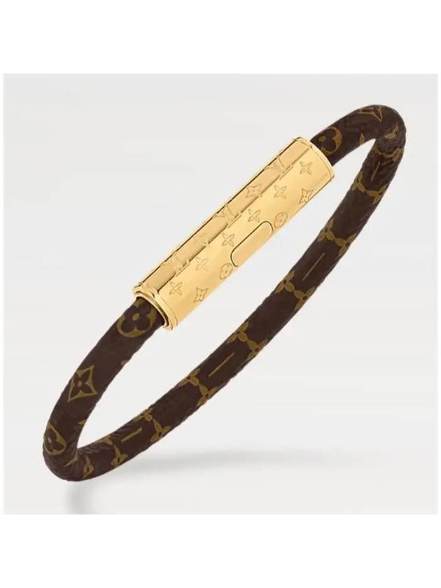 LV Confidential Monogram Canvas Bracelet Gold Brown - LOUIS VUITTON - BALAAN 3