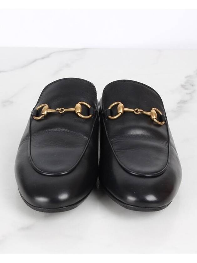 King s Horsebit Leather Slippers Black 36 5 235 - GUCCI - BALAAN 3