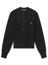 Face Patch Crop Cardigan Black - ACNE STUDIOS - BALAAN 2