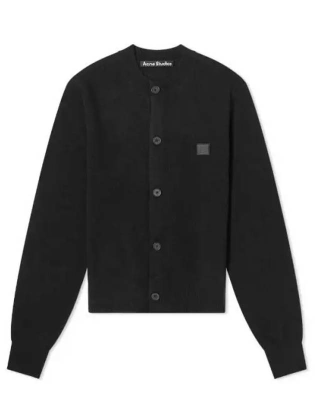 Face Patch Crop Cardigan Black - ACNE STUDIOS - BALAAN 2